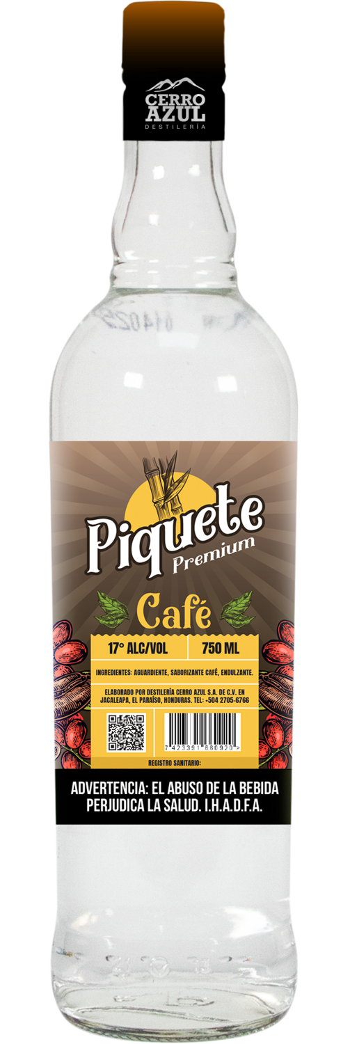 PIQUETE AGUARDIENTE PREMIUM CAFE 17º 750 ML