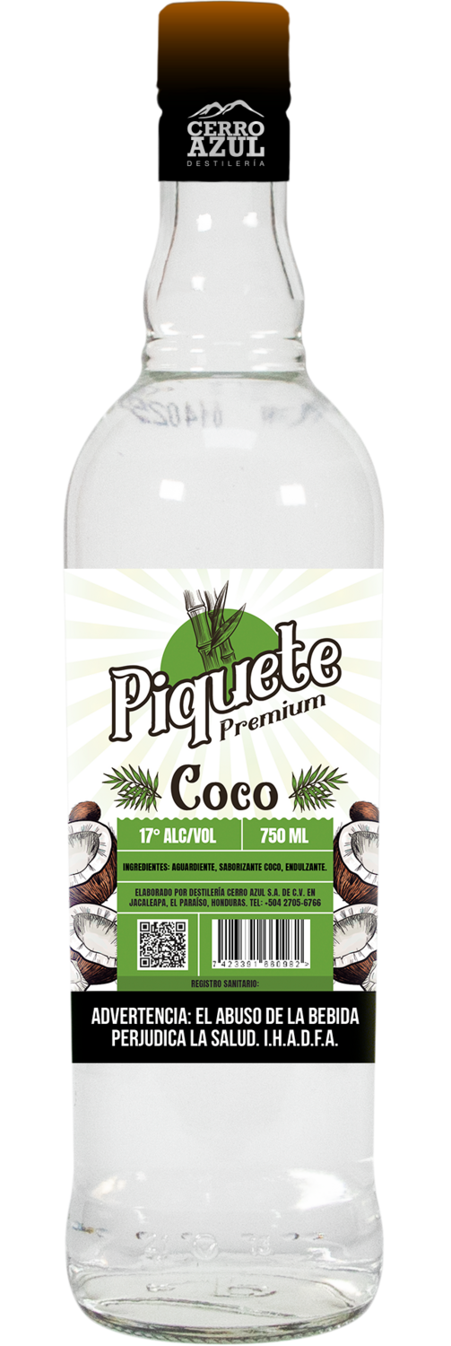 PIQUETE AGUARDIENTE PREMIUM COCO 17º 750 ML