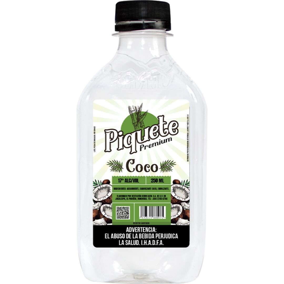 PIQUETE AGUARDIENTE PREMIUM COCO 17° 250 ML