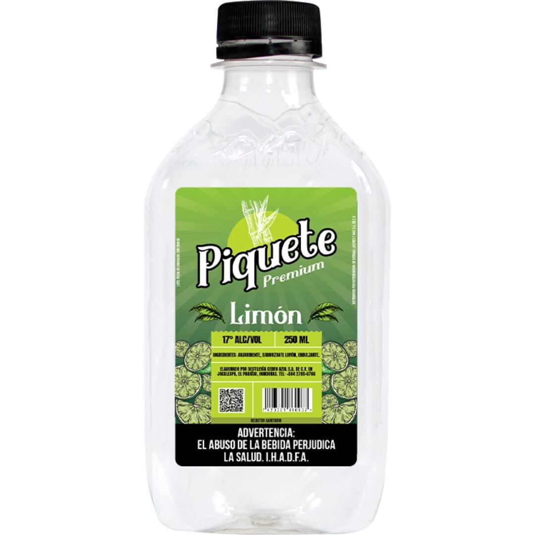 PIQUETE AGUARDIENTE PREMIUM LIMON 17° 250 ML