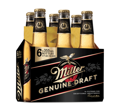 MILLER GENIUNE DRAFT BOTELLA 6PACK