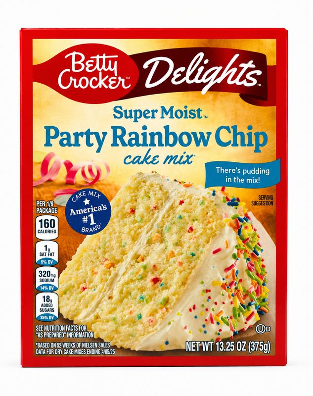 BETTY CROCKER HARINA PASTEL RAINBOW CHIP 15.25 OZ