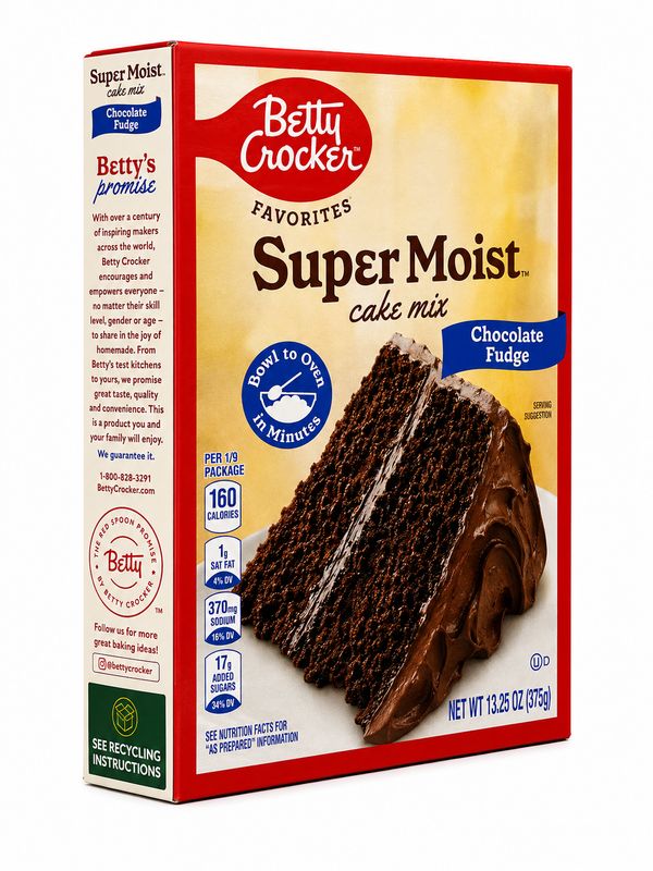 BETTY CROCKER HARINA PASTEL CHOCOLATE FUDGE 15.25 OZ