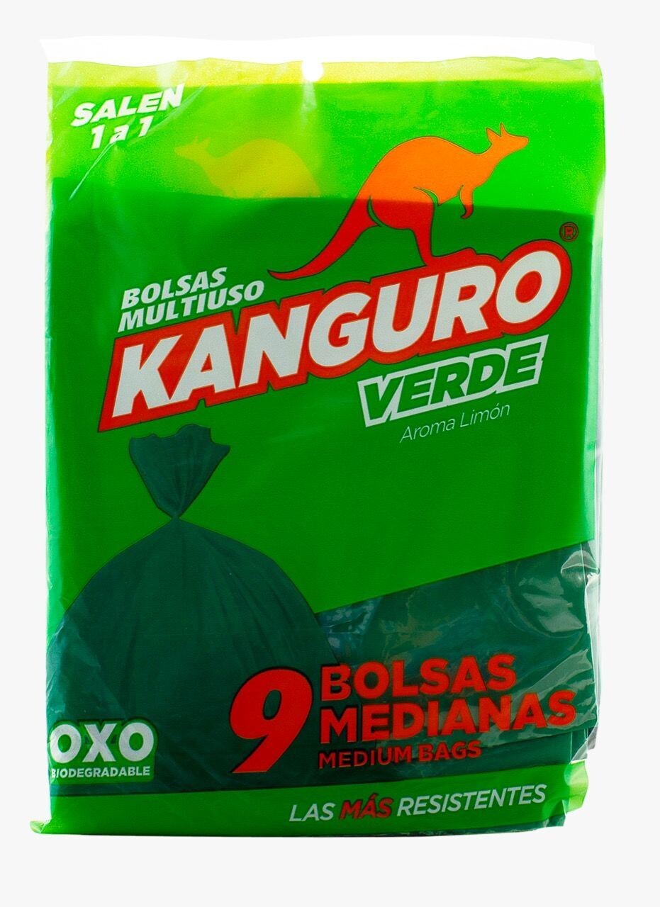 BOLSA KANGURO VERDE MEDIANAS 9UNIDS