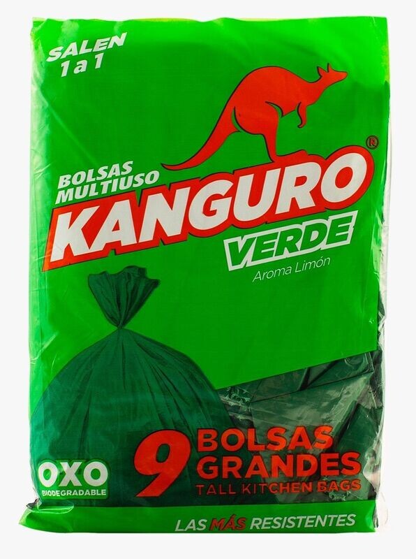 BOLSAS KANGURO VERDE GRANDE 9 UNIDADES