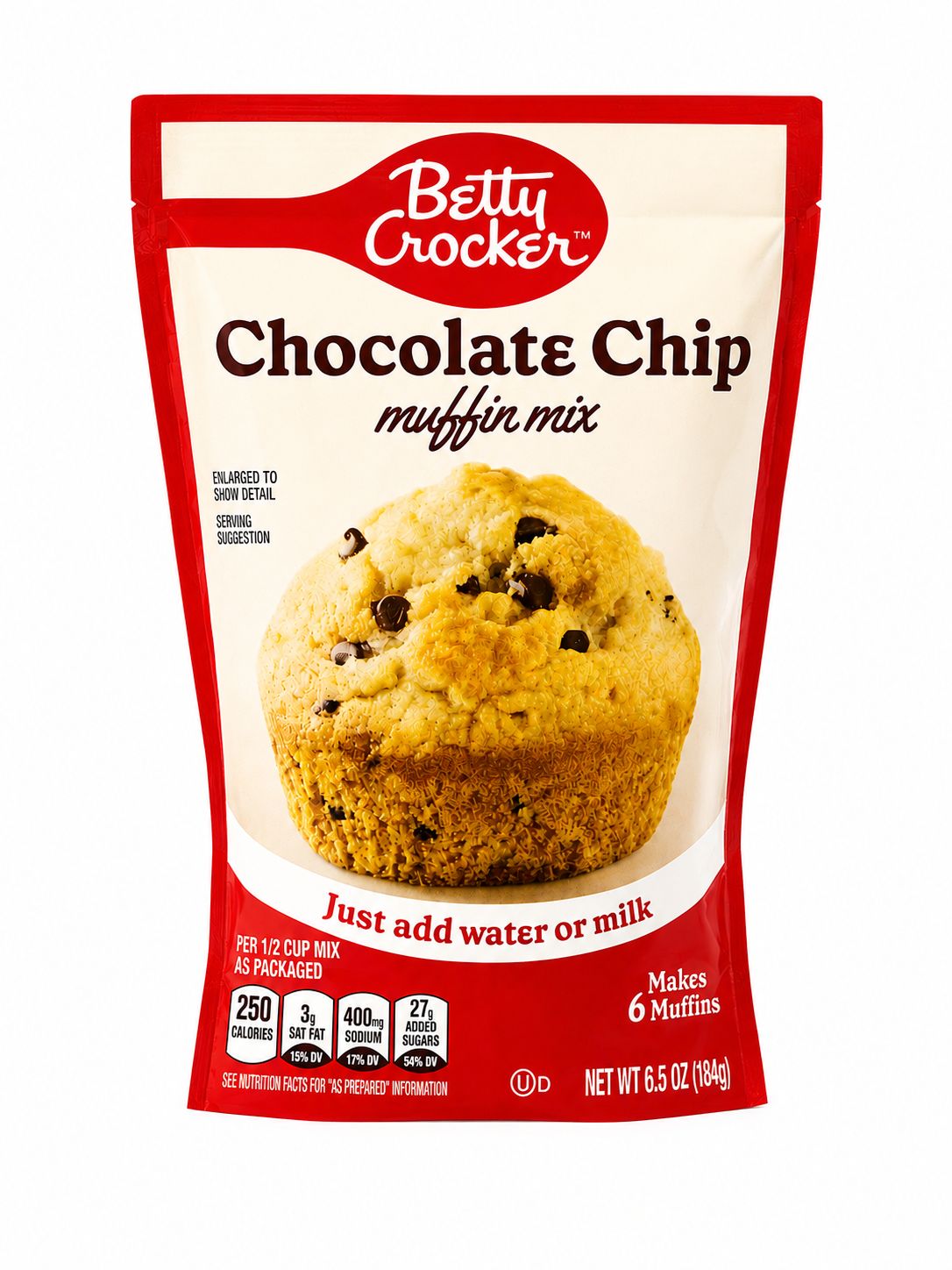 BETTY CROCKER MUFFIN MIX CHOCOLATE CHIP 6.5 OZ