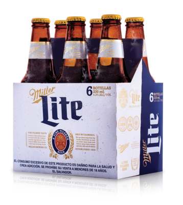 MILLER LITE BOTELLA TWIST OFF 330 ML - SIX PACK