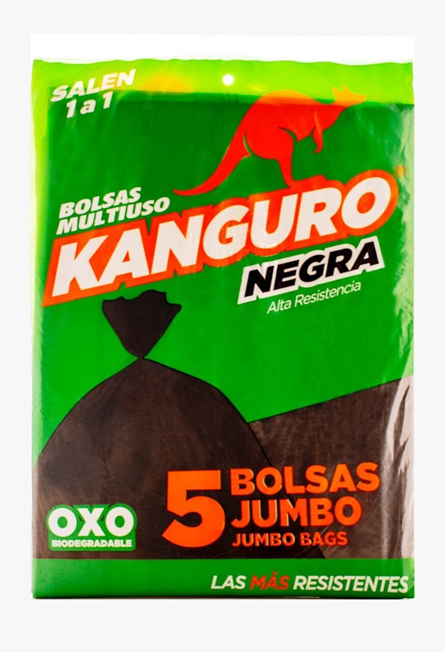 BOLSA KANGURO NEGRA JUMBO 5 UNIDADES