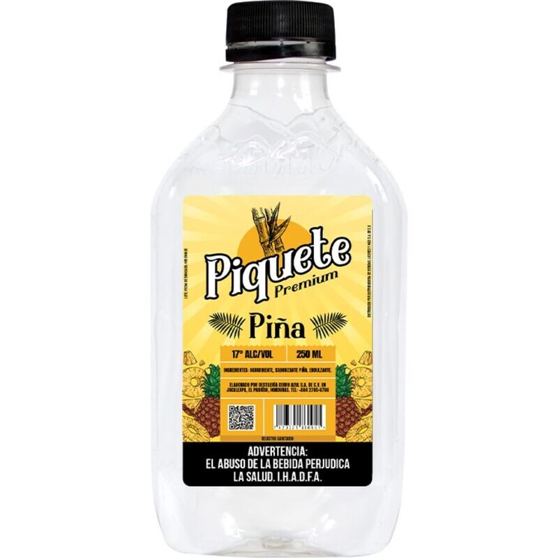 PIQUETE AGUARDIENTE PREMIUM PIÑA 17° 250 ML