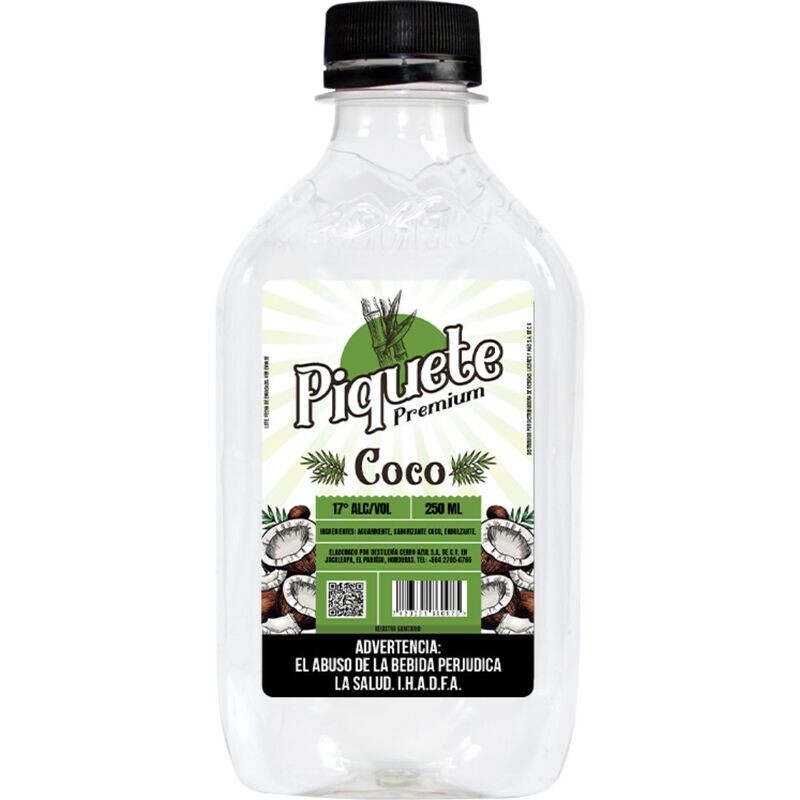 PIQUETE AGUARDIENTE PREMIUM COCO 17° 250 ML