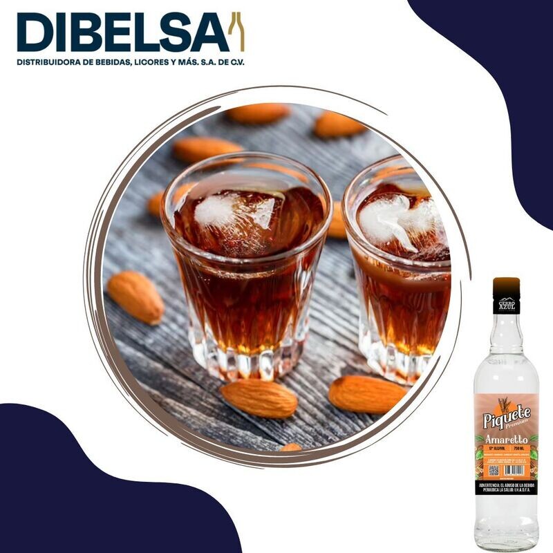 PIQUETE AGUARDIENTE PREMIUM AMARETTO 17º 750 ML