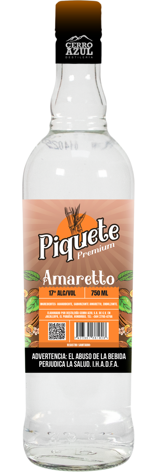 PIQUETE AGUARDIENTE PREMIUM AMARETTO 17º 750 ML