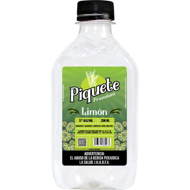 PIQUETE AGUARDIENTE PREMIUM LIMON 17° 250 ML