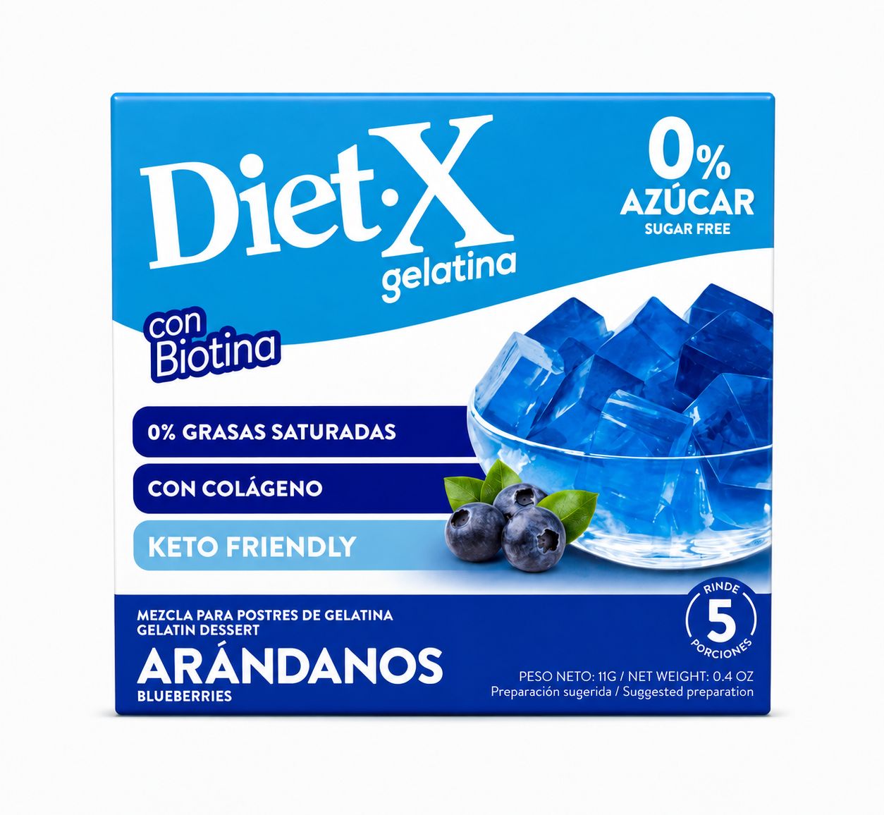 DIET- X GELATINA SABOR ARANDANOS 48/11 GRS