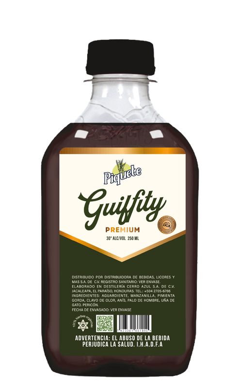PIQUETE AGUARDIENTE GUIFFITY 30° 24/250 ML