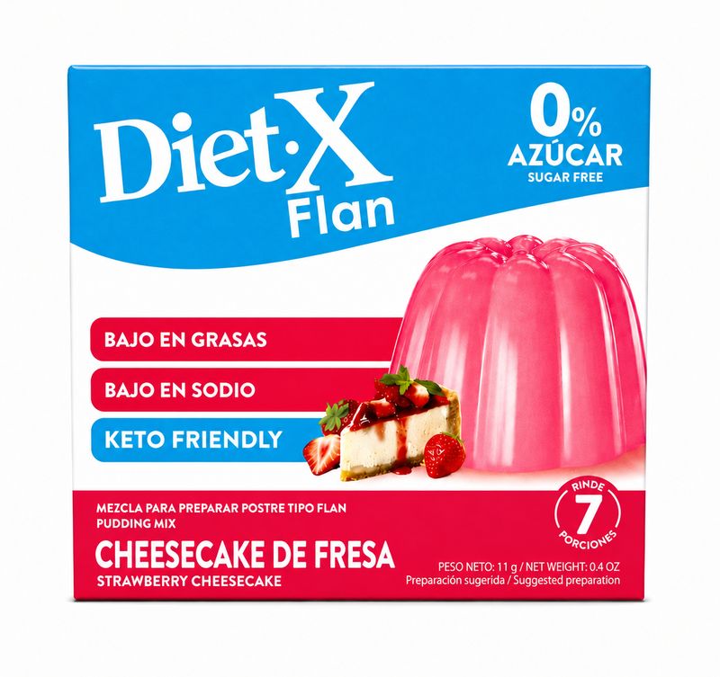 DIET-X FLAN SABOR CHEESECAKE DE FRESA 48/11 GRS