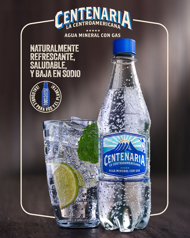 CENTENARIA  AGUA MINERAL CON GAS 12/500 ML