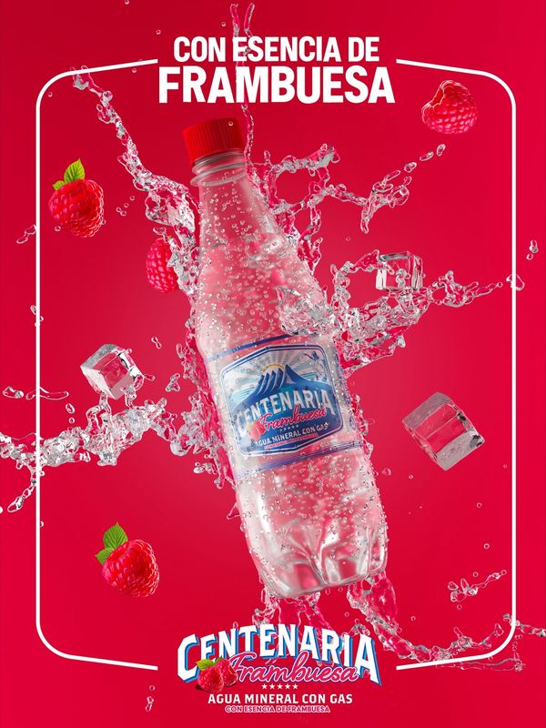 CENTENARIA FRAMBUESA  AGUA MINERAL CON GAS 12/500 ML