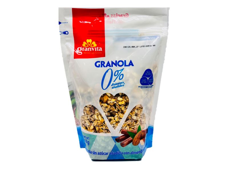 GRANVITA GRANOLA 0% AZUCAR AÑADIDA CON ALMENDRA Y CANELA 12/350G