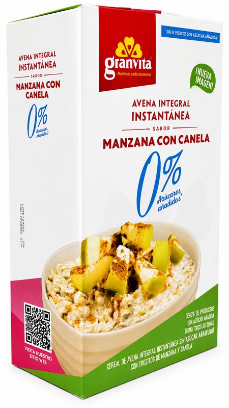 GRANVITA AVENA INTEGRAL INST. SABOR MANZANA CON CANELA 12/280G