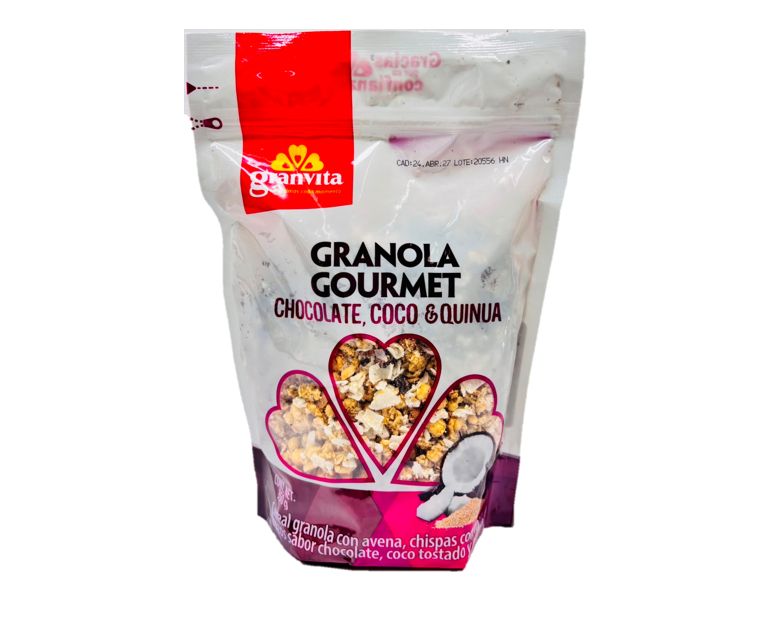GRANVITA GRANOLA GOURMET CHOCOLATE, COCO Y QUINOA 10/350G