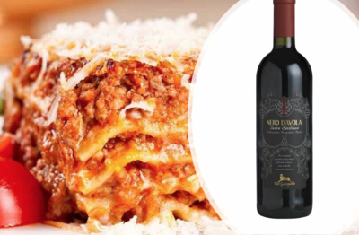 Casa Italia Beef Lasagne for 2 People with a Bottle of Red Wine