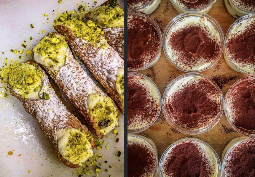 Dessert Italiano Perfetto: 2x Cannolo Siciliano + 2x Il Nostro Tiramisu Dessert Italiano Perfetto: 2x Cannolo Siciliano + 2x Il Nostro Tiramisu