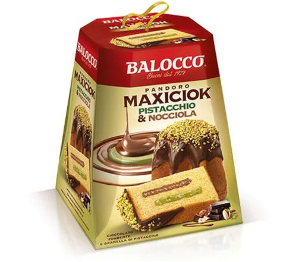 Balocco Pandoro Maxiciok with Pistachio and Hazelnut Cream 800g
