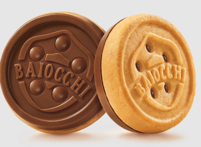 Mulino Bianco Baiocchi Choco biscuits with milk chocolate medallion