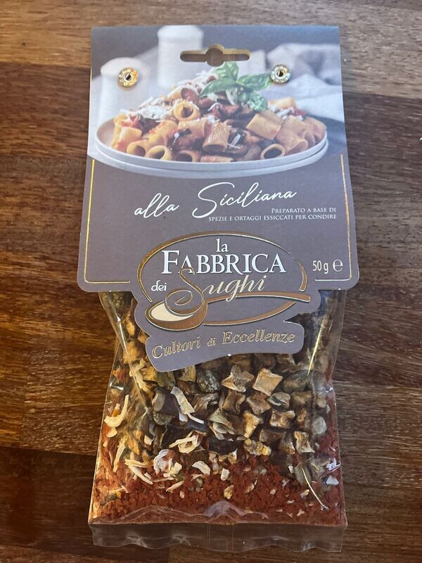 Sauce base and seasoning alla Siciliana for Pasta or Rice, La Fabbrica dei Sughi, 50g