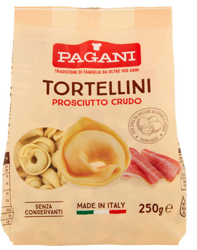 Pagani Tortellini with cured ham, 250gr
