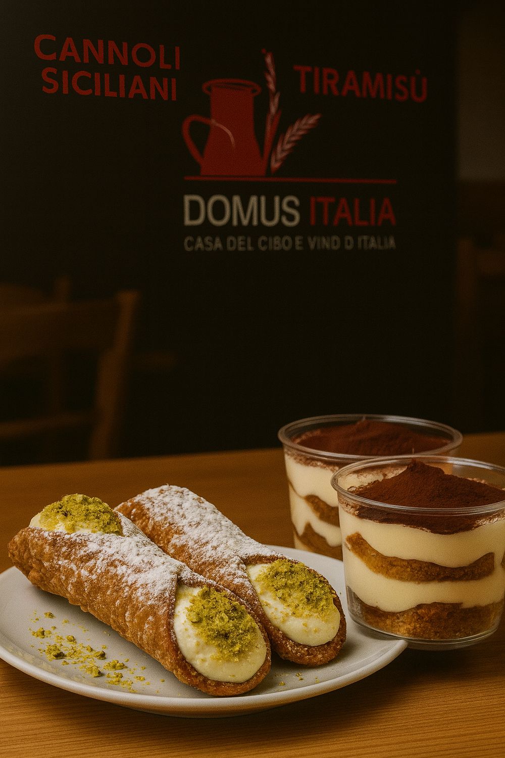 Dessert Italiano Perfetto: 2x Cannolo Siciliano + 2x Il Nostro Tiramisu