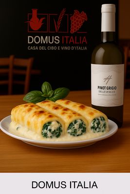 Cannelloni Spinach & Ricotta in Tomato & Cheese Sauce for 2 People with a Bottle of Pinot Grigio