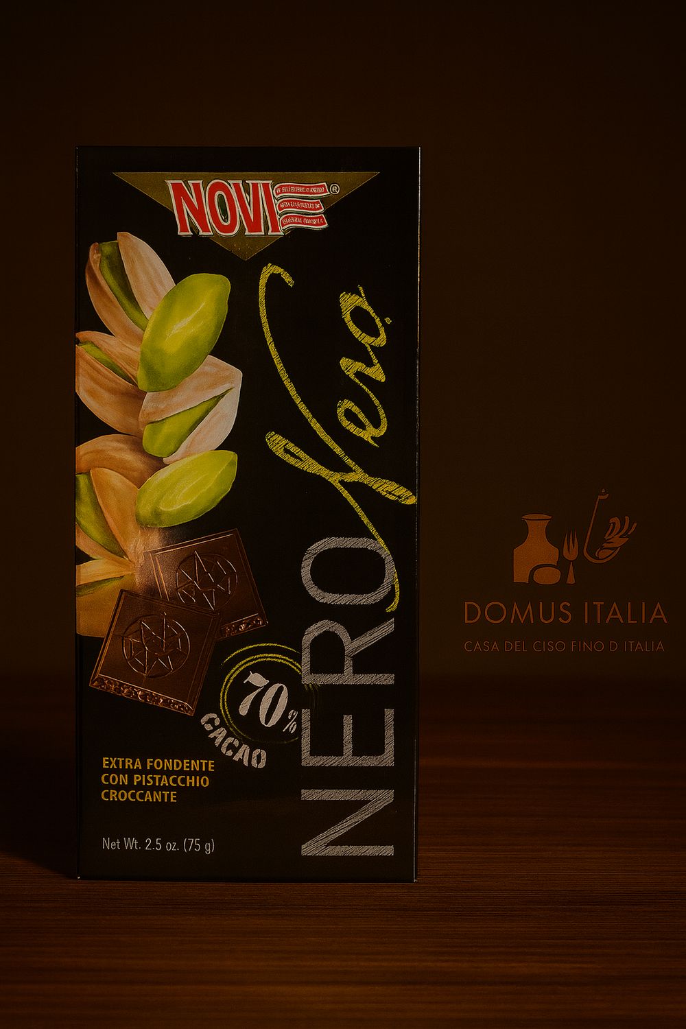 Novi Nero Nero dark chocolate with Crunchy Pistachio 75g
