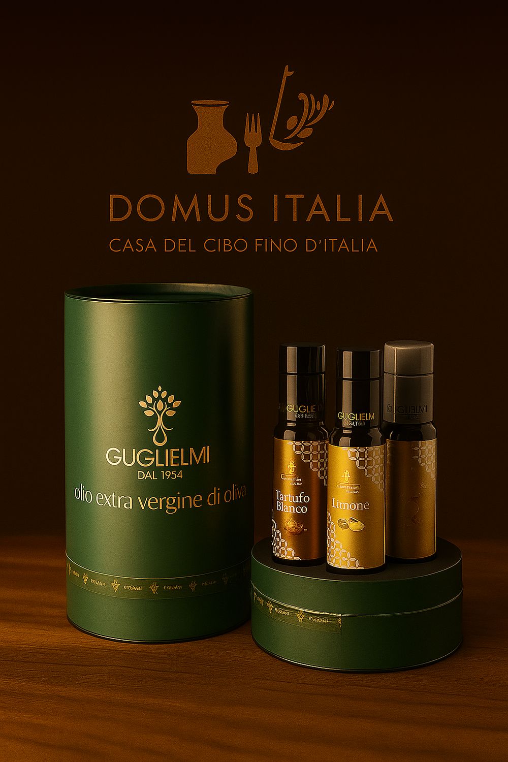 Gift box with 5 x 100ml Gugliemi extra virgin olive oils