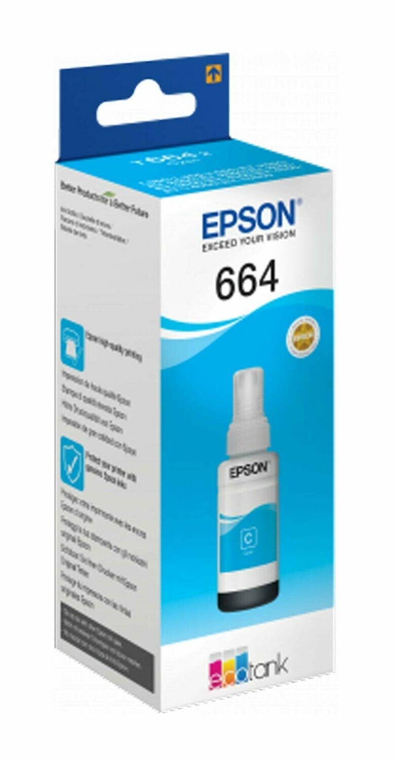 BOTELLA INYECCION ORIGINAL EPSON T6642 CYAN ECOTANK 50ML