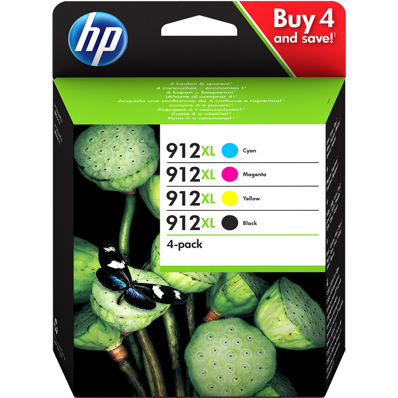 MULTIPACK ORIGINAL HP 912 XL NEGRO - CYAN - MAGENTA - AMARILLO