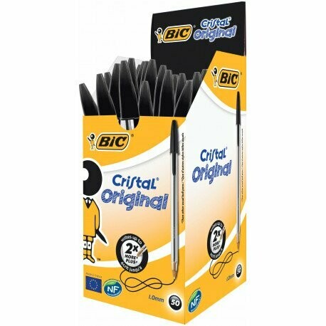 CAJA BOLIGRAFO BIC CRISTAL NEGRO 50 UNIDADES