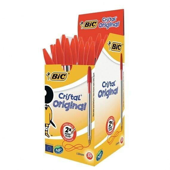 CAJA BOLIGRAFO BIC CRISTAL ROJO 50 UNIDADES