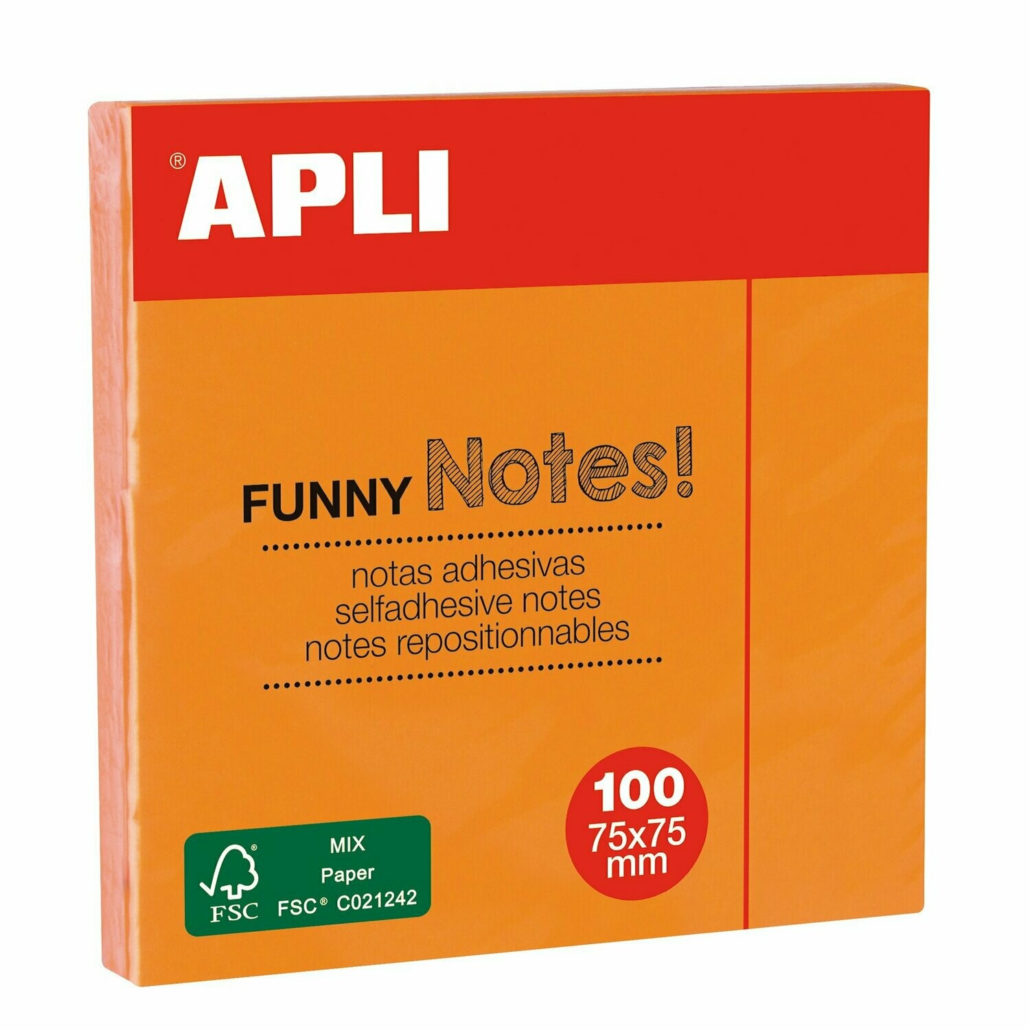 NOTES 75X75 COLOR NARANJA BRILLANTE