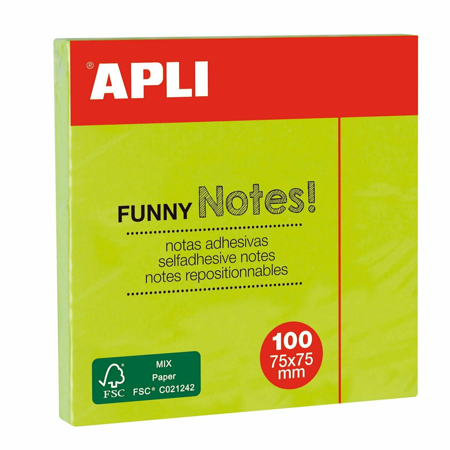 NOTES 75X75 COLOR VERDE BRILLANTE