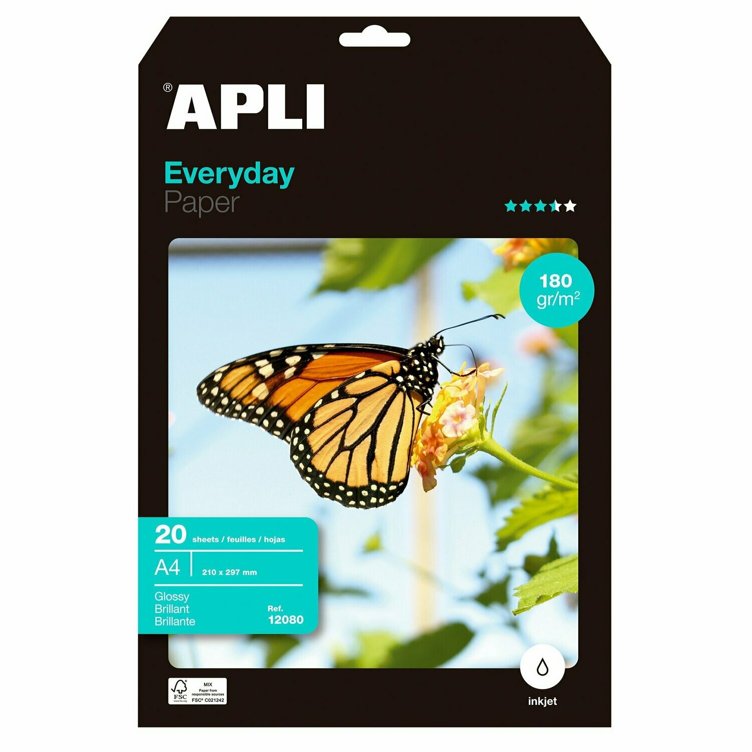 PAPEL FOTOGRAFICO EVERYDAY A4 180G. 20H