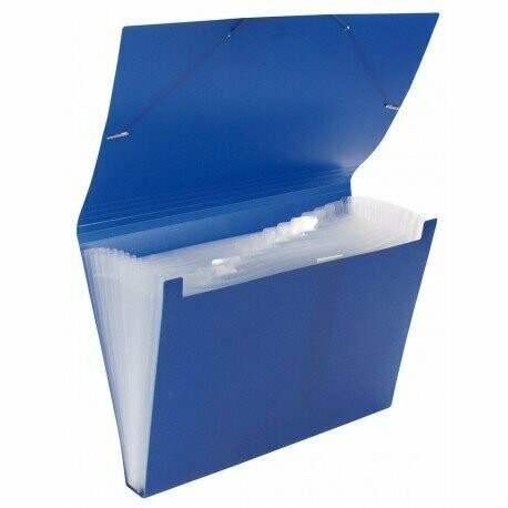 CLASIFICADOR PLUS PP 12 DEPARTAMENTOS CON  GOMA OPACA AZUL