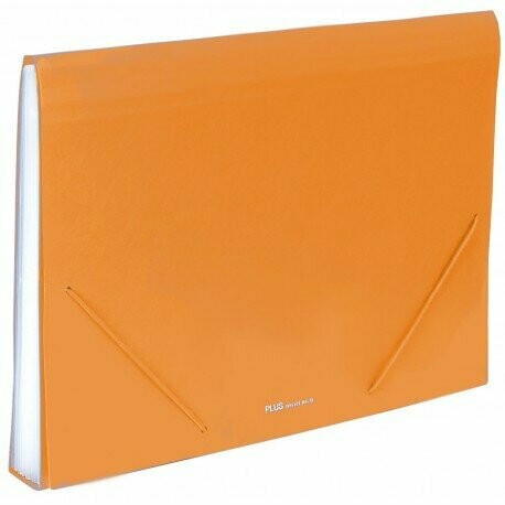CARPETA CLASIFICADORA PLUS PP 12 DEP. GOMA OPACA  NARANJA