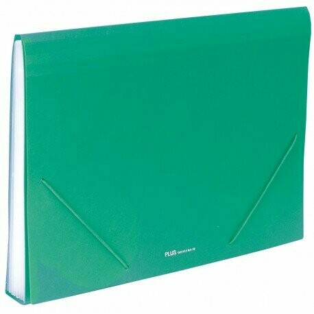 CARPETA CLASIFICADORA PLUS PP 12 DEP. GOMA OPACA VERDE