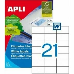 ETIQUETAS BLANCAS ADHESIVAS IMPRESORAS 01276
