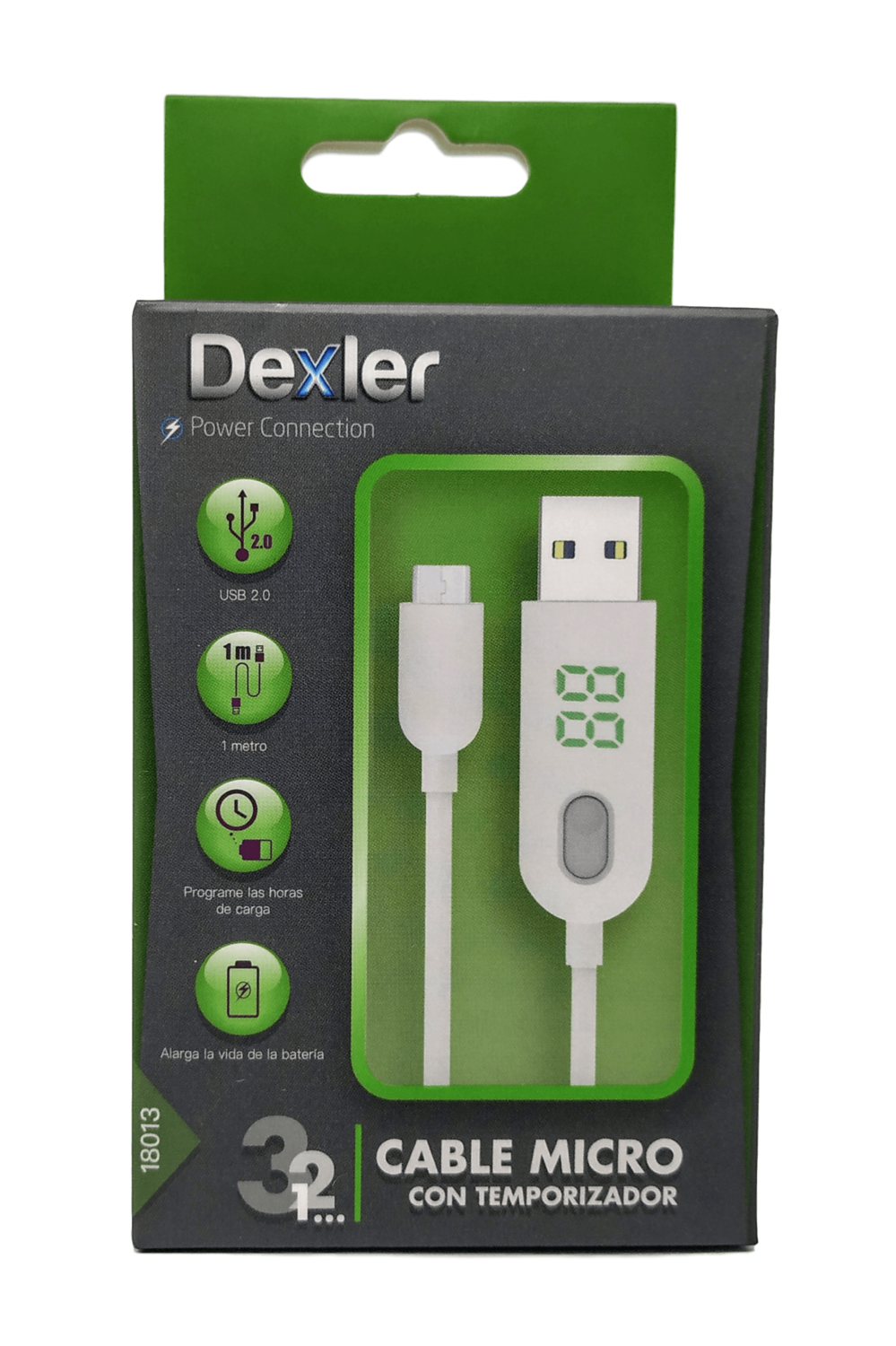 DEXLER CABLE MICRO USB CON TEMPORIZADOR