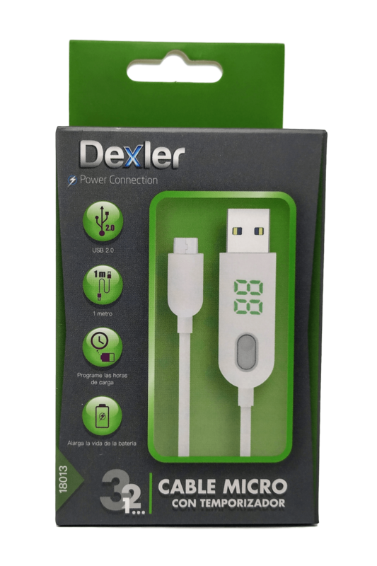 DEXLER CABLE MICRO USB CON TEMPORIZADOR