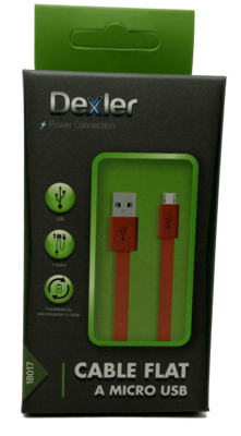 DEXLER FLAT USB A MICRO USB ROJO