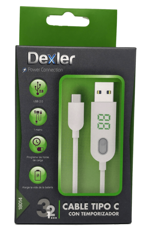 DEXLER CABLE TIPO C CON TEMPORIZADOR